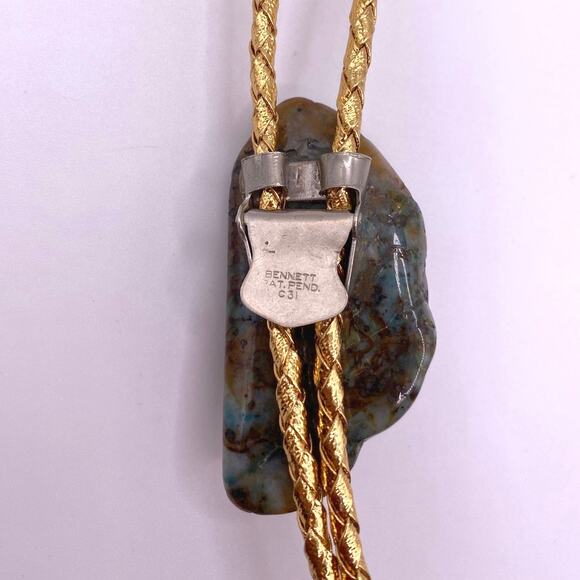 Vntg Bennett Native AmericanDesigner Bolo Tie Agate Large Stone and Claw 34” - Picture 6 of 10
